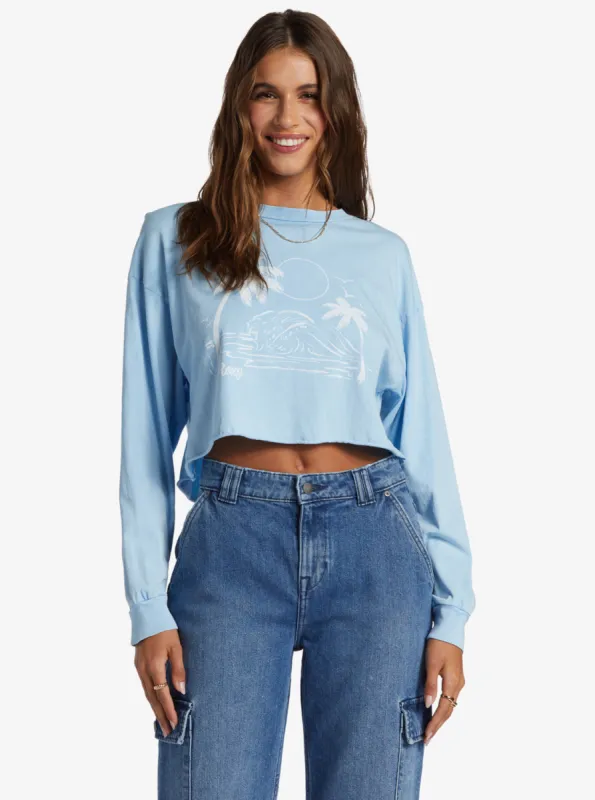 Simple Surf Oversized Long Sleeve T-Shirt - Clear Sky sold by Roxy