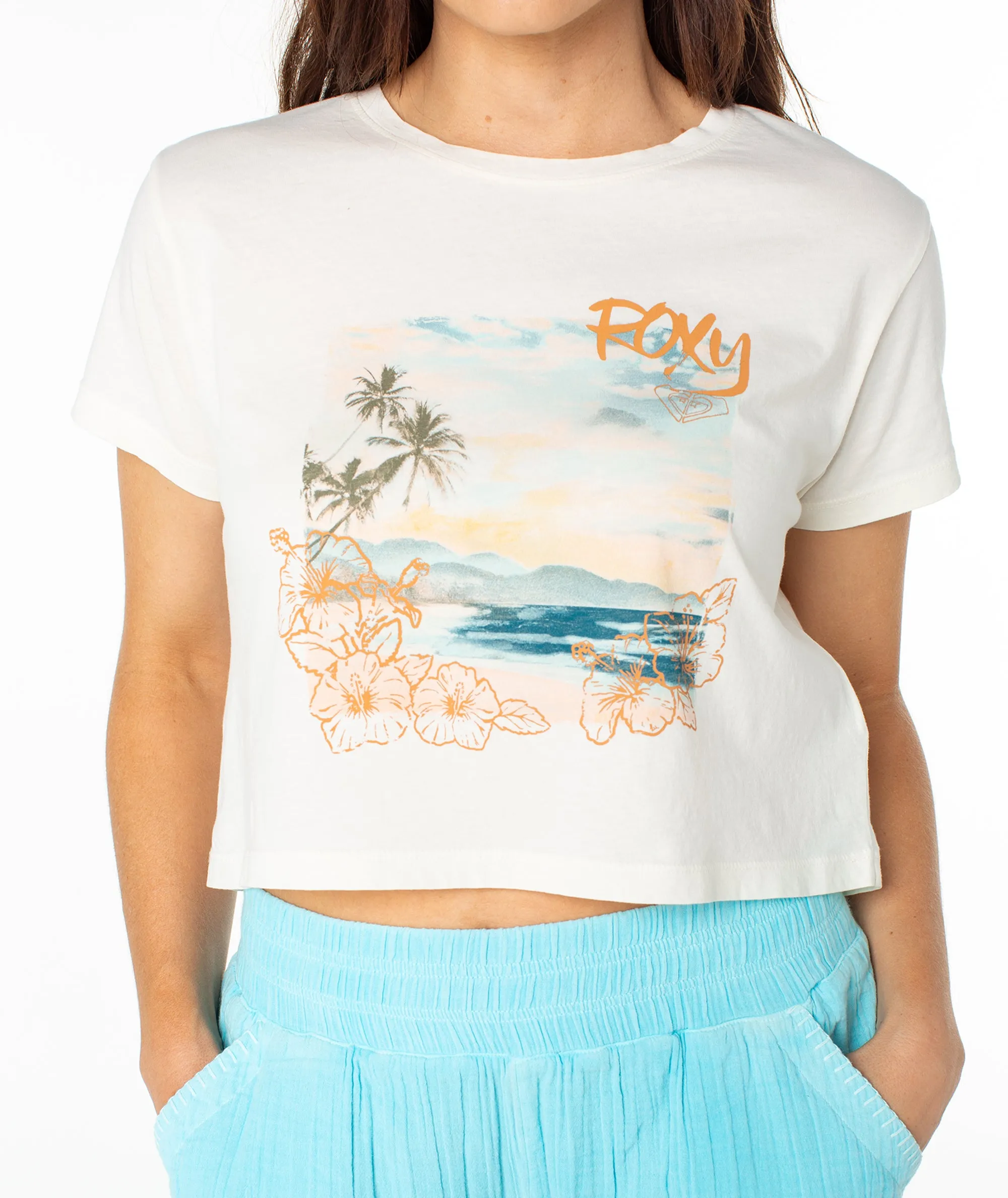 Beach Collage Cropped Boxy Tee sold by Roxy product image thumbnail 4