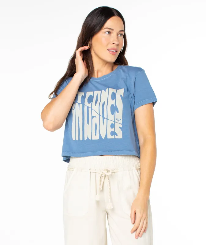Comes In Waves Cropped Boxy Tee sold by Roxy