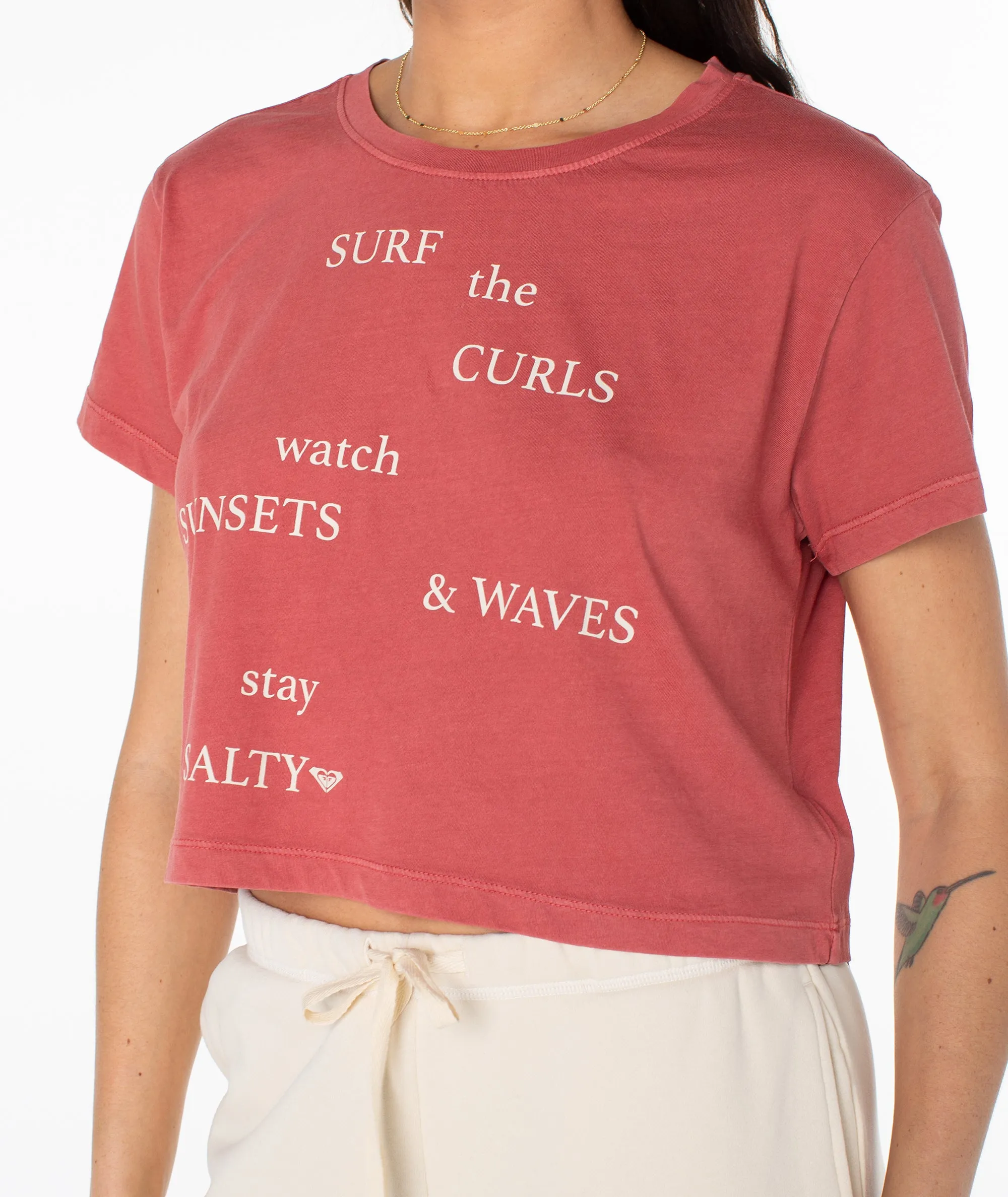 Surf Poem Cropped Boxy Tee sold by Roxy product image thumbnail 4