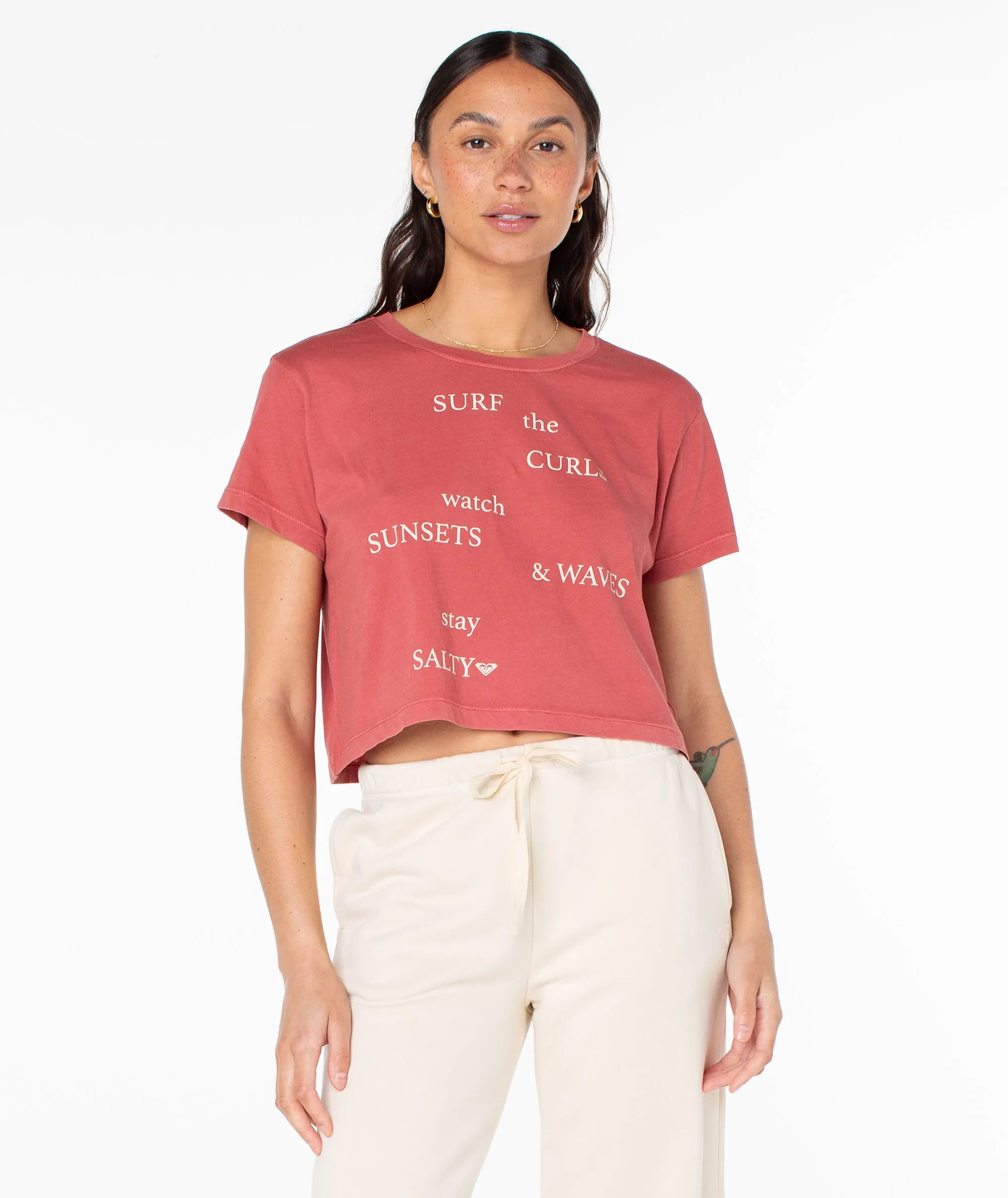 Surf Poem Cropped Boxy Tee sold by Roxy
