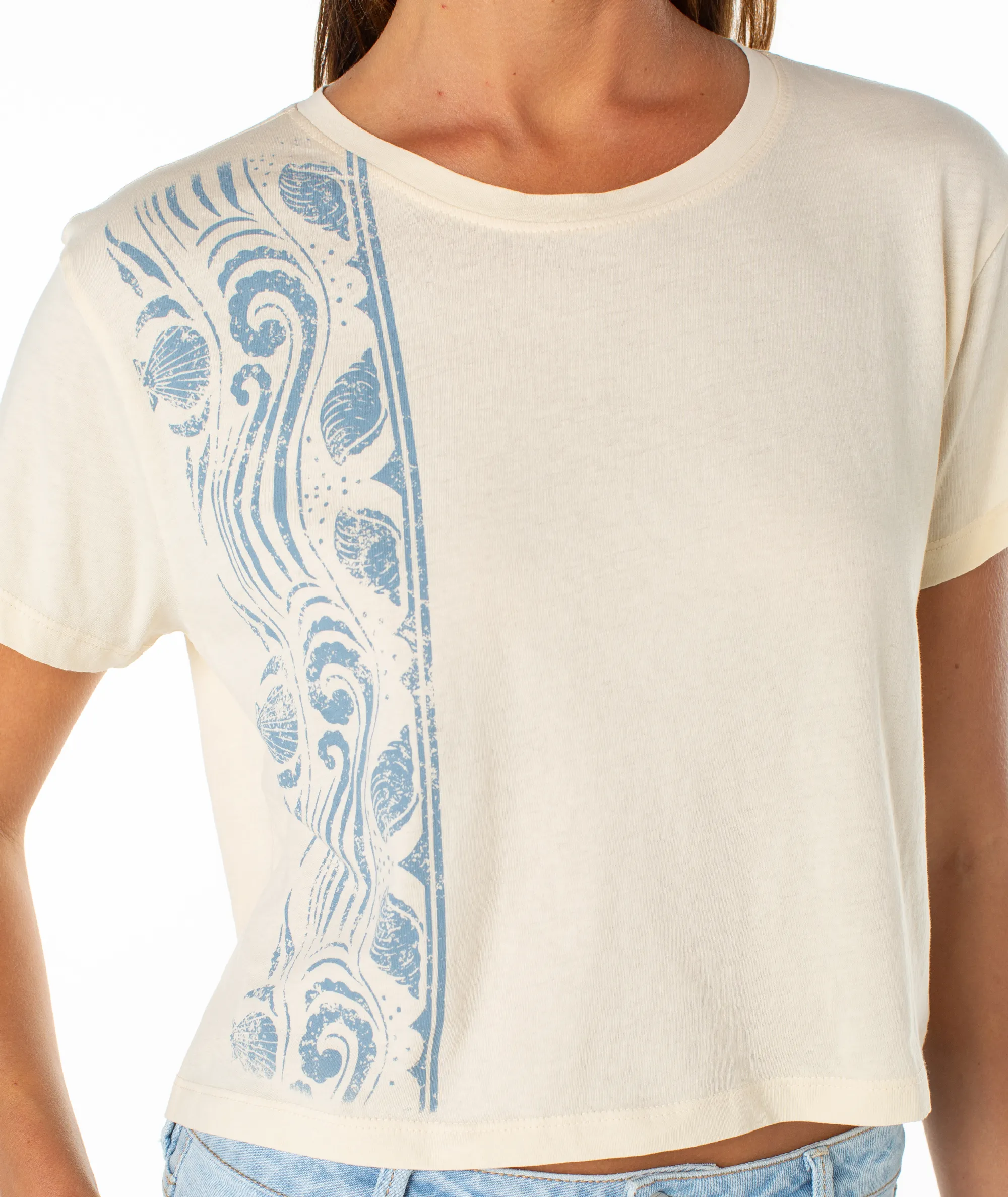Sealife Border Cropped Boxy Tee sold by Roxy product image thumbnail 4