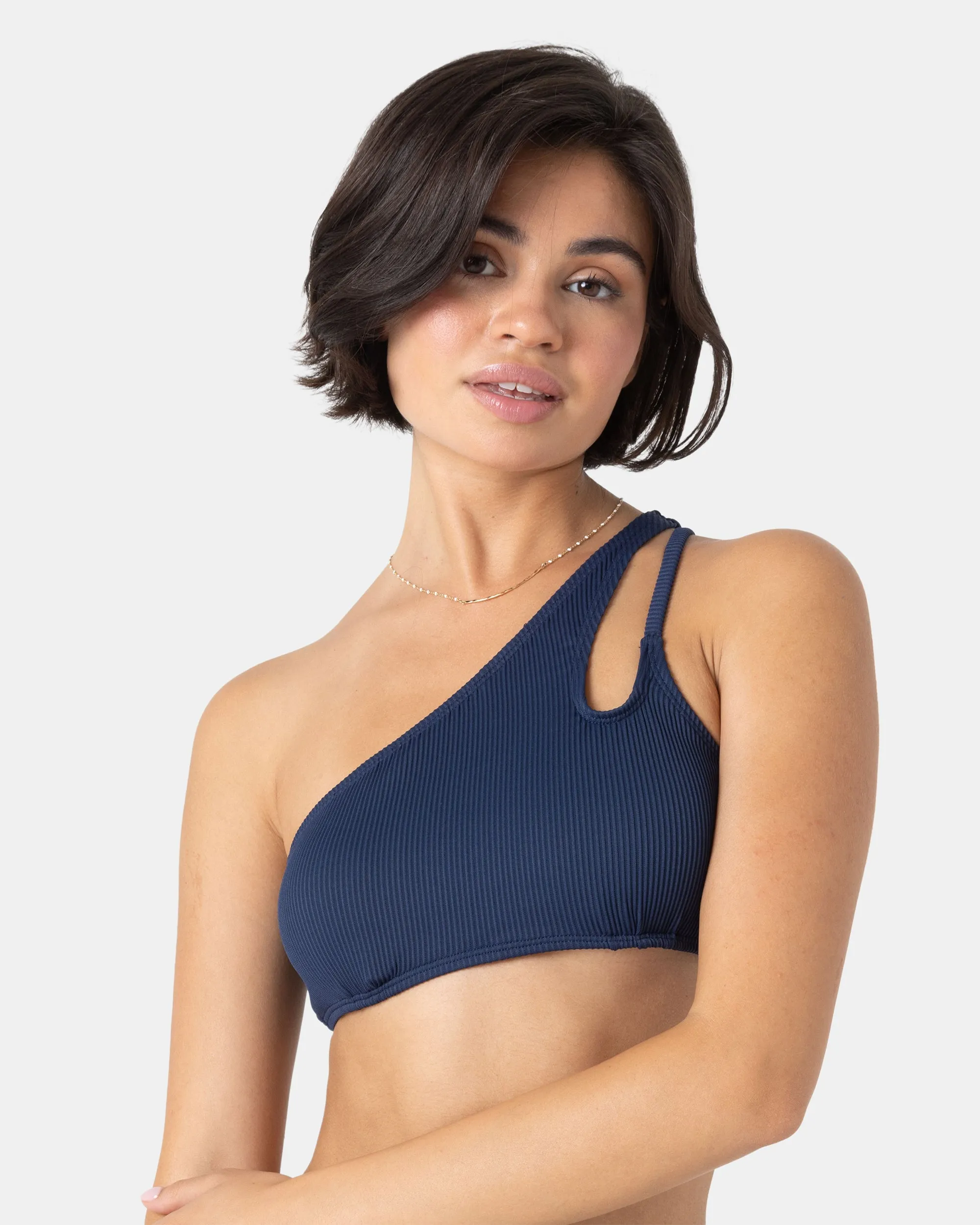 Rib Roxy Love Asymmetrical Bralette Bikini Top sold by Roxy