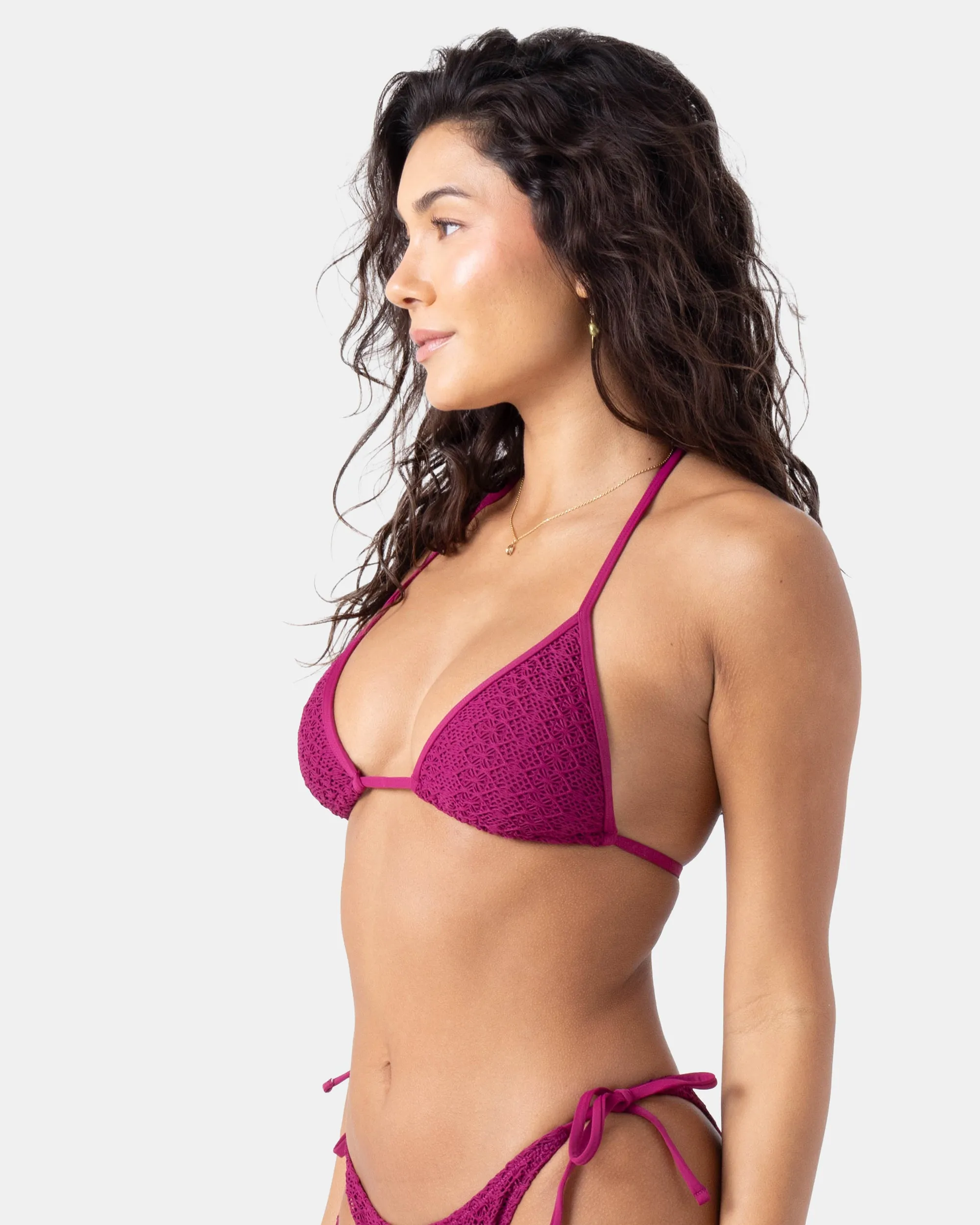 Crochet Mini Tiki Triangle Bikini Top sold by Roxy product image thumbnail 4