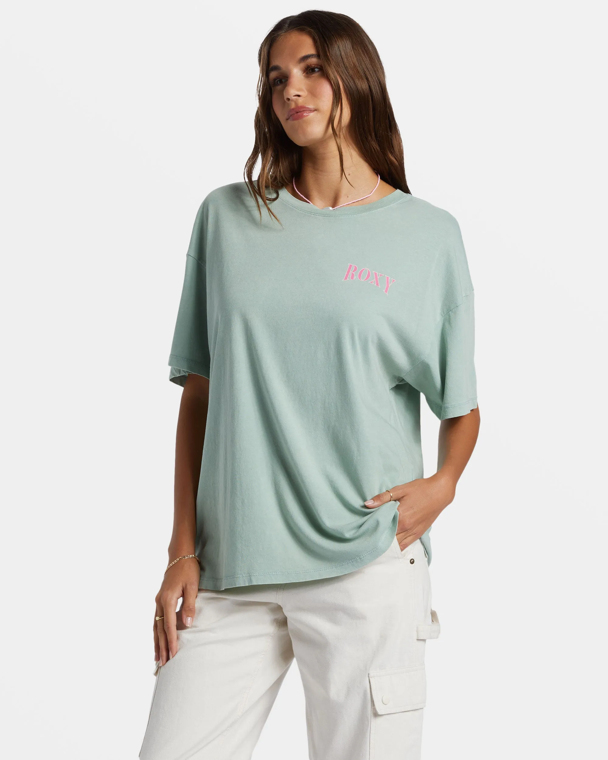 Bring The Good Vibes Oversized T-Shirt - Blue Surf sold by Roxy product image thumbnail 4