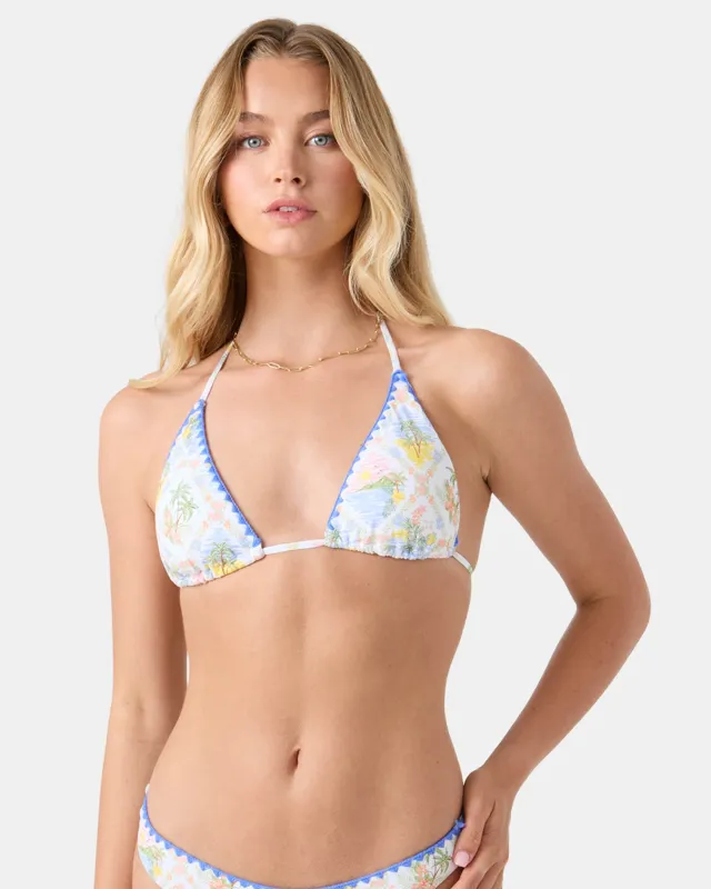 Catch My Drift Tiki Triangle Bikini Top sold by Roxy