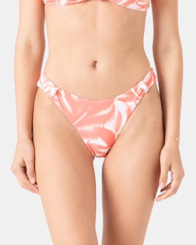 Palm Haze Knotted Scoop Cheeky Bikini Bottom sold by Roxy