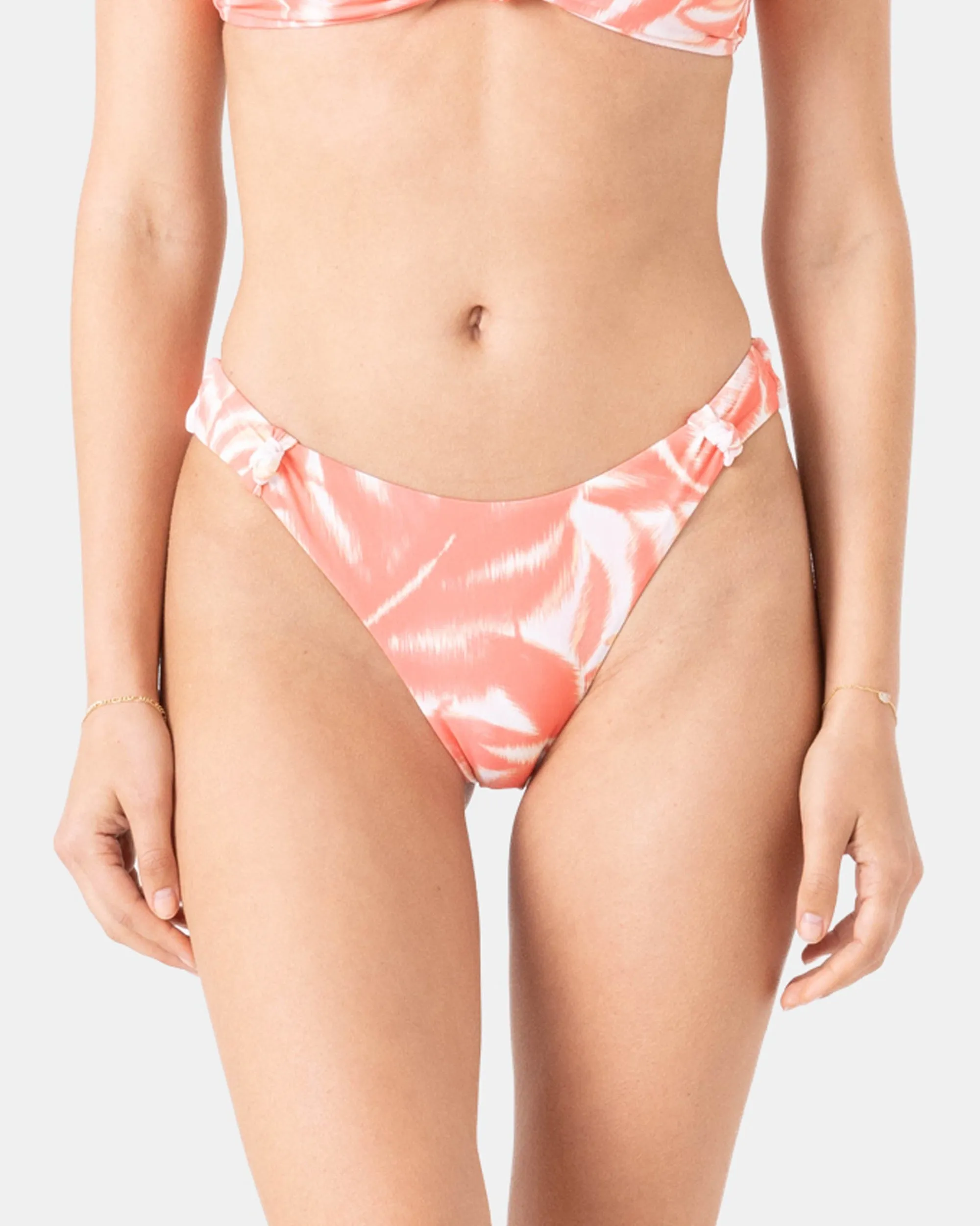 Palm Haze Knotted Scoop Cheeky Bikini Bottom sold by Roxy