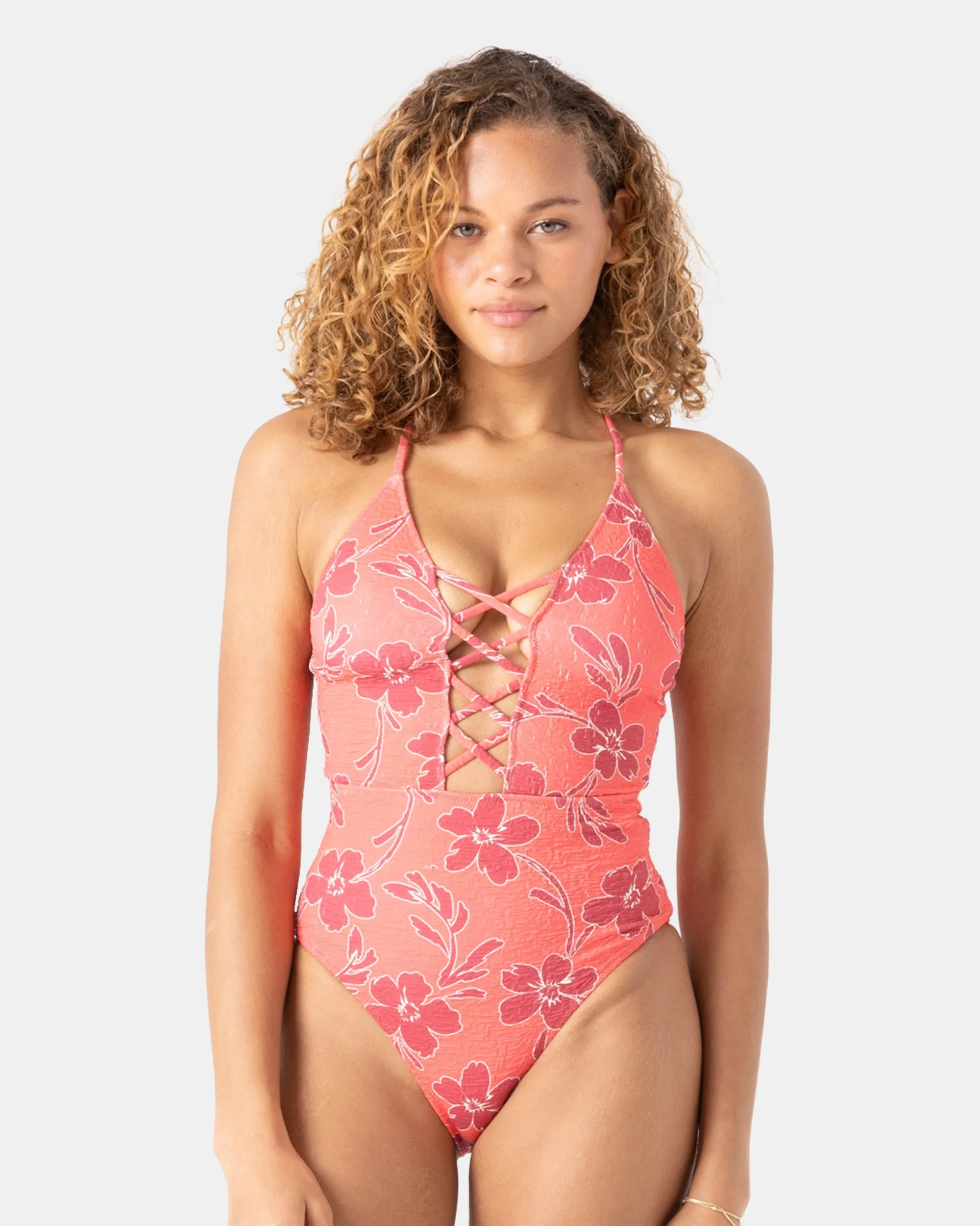Garden Twirl Plunge Lattice Front One Piece Swimsuit sold by Roxy product image thumbnail 4