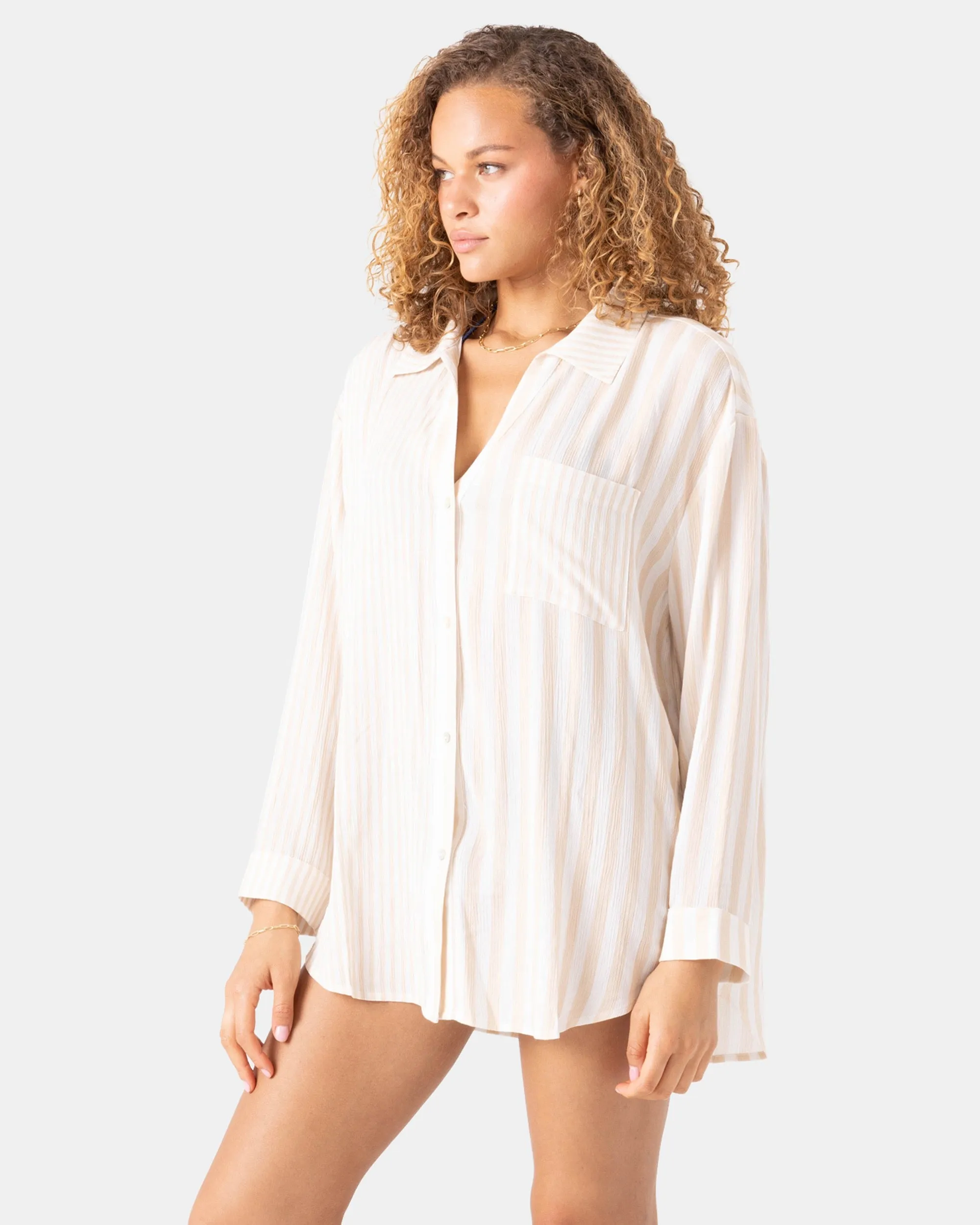 Stripe Out Cover Up Shirt sold by Roxy product image thumbnail 5
