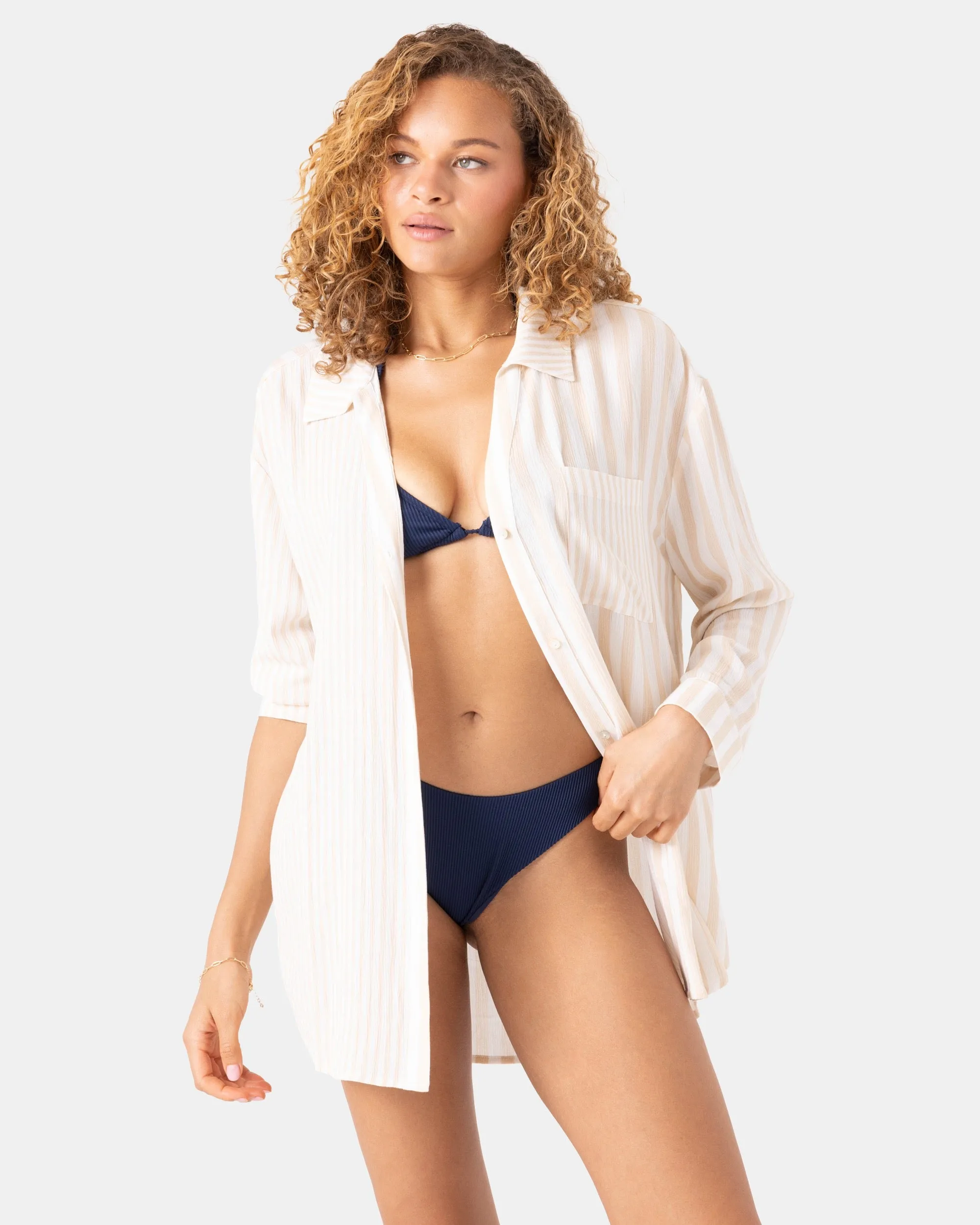 Stripe Out Cover Up Shirt sold by Roxy product image thumbnail 2