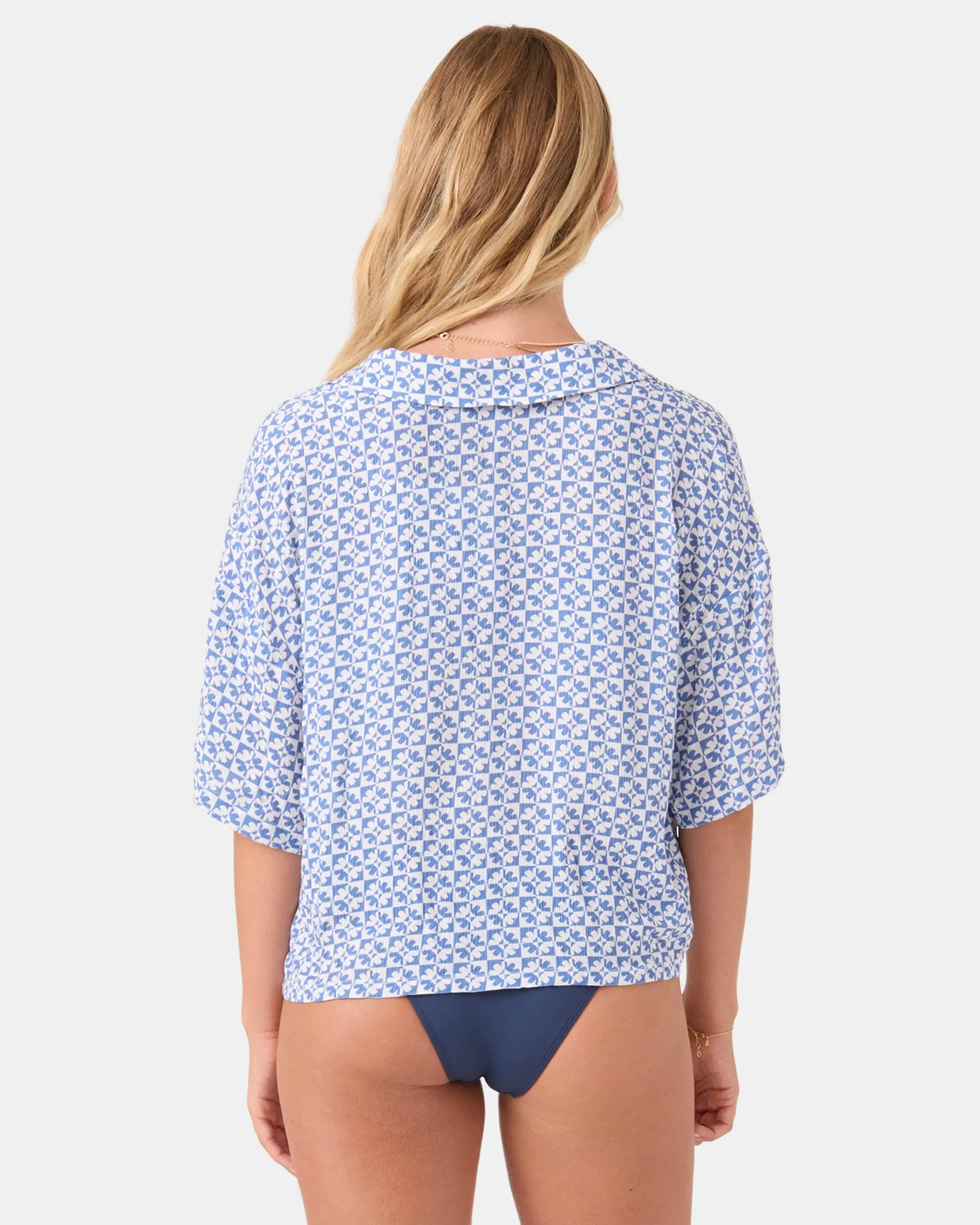 Hazy Dazy Cropped Button Up Cover Up sold by Roxy product image thumbnail 5