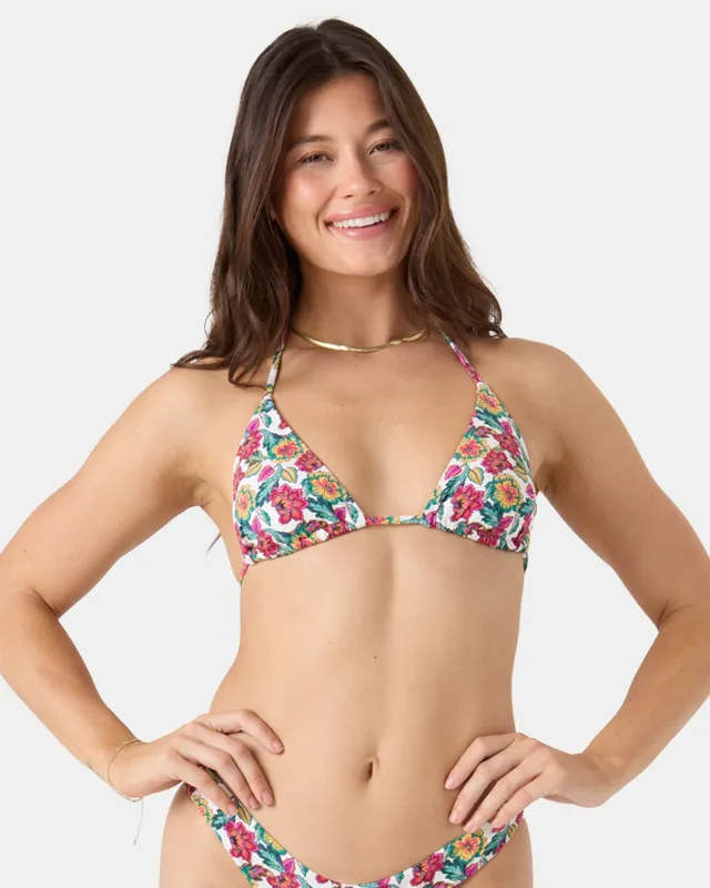 Beach Blossom Mini Tiki Triangle Bikini Top sold by Roxy