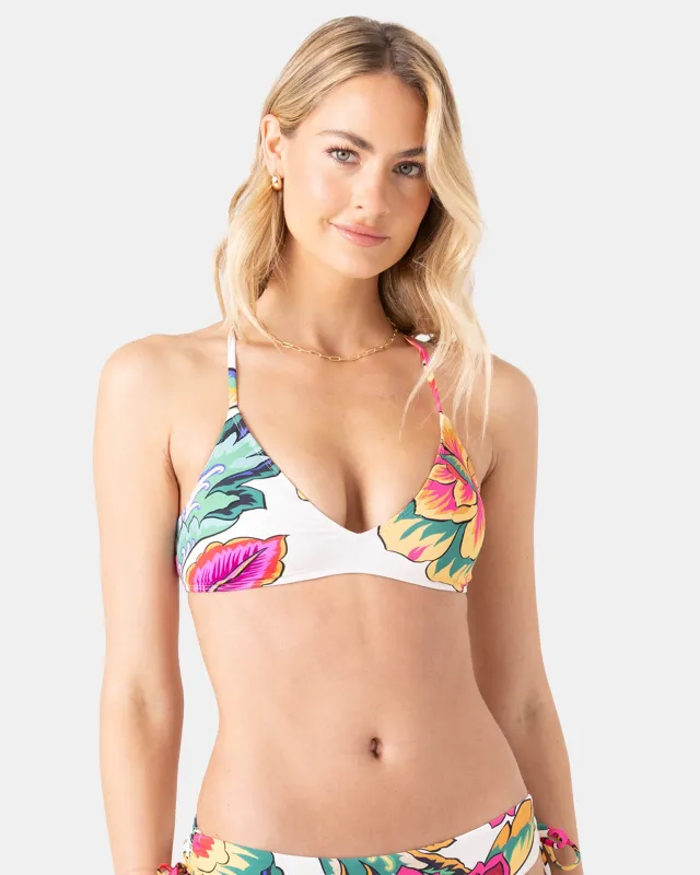 Beach Blossom Athletic Triangle Bikini Top sold by Roxy