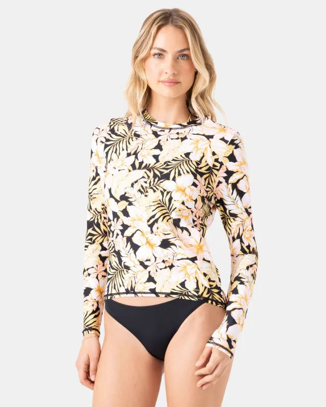 Tropical Sea Skippin Long Sleeve Rashguard sold by Roxy