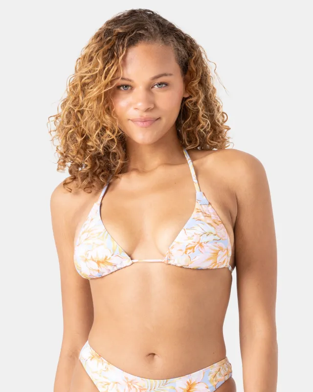 Tropical Tiki Triangle Bikini Top sold by Roxy