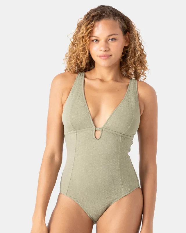 Haleiwa Plunge One Piece Swimsuit made by Roxy