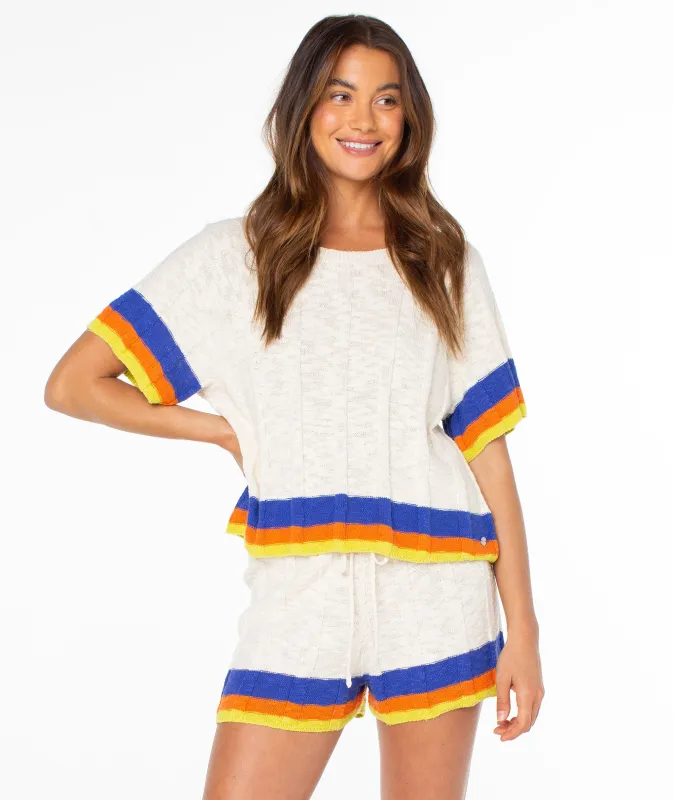 Cabana Club Tee Stripe Top sold by Roxy