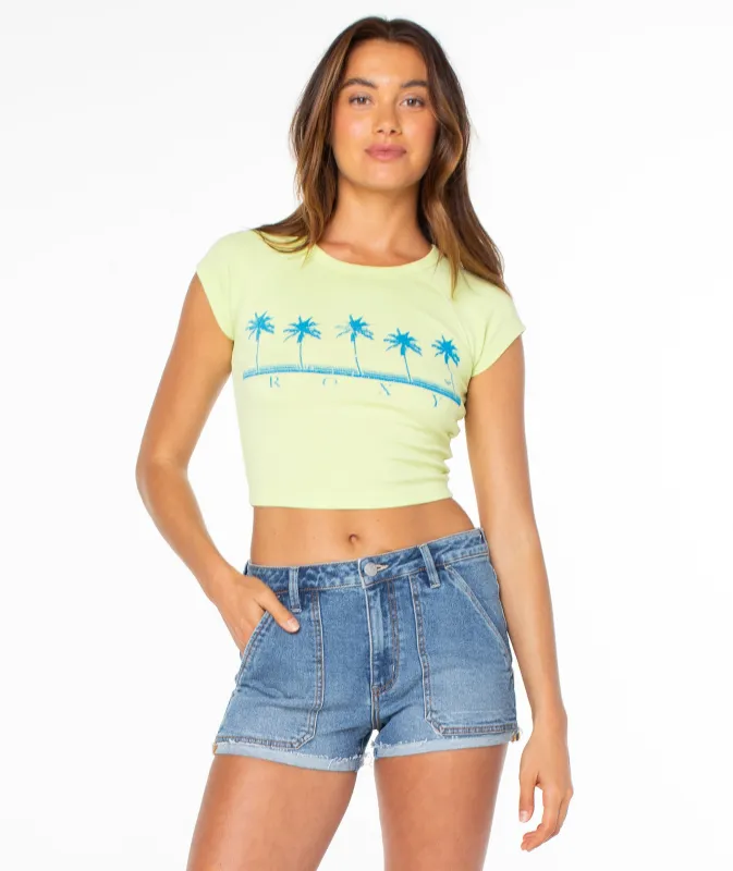 Five Palm Stripe Tee sold by Roxy