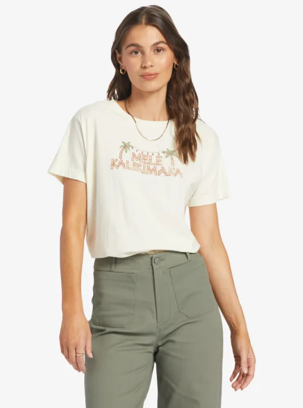 Mele Tiki Boyfriend T-Shirt - Egret sold by Roxy