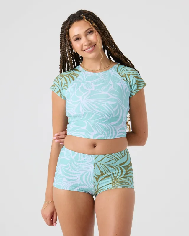 Sea Bloom Crop Rashguard made by Roxy