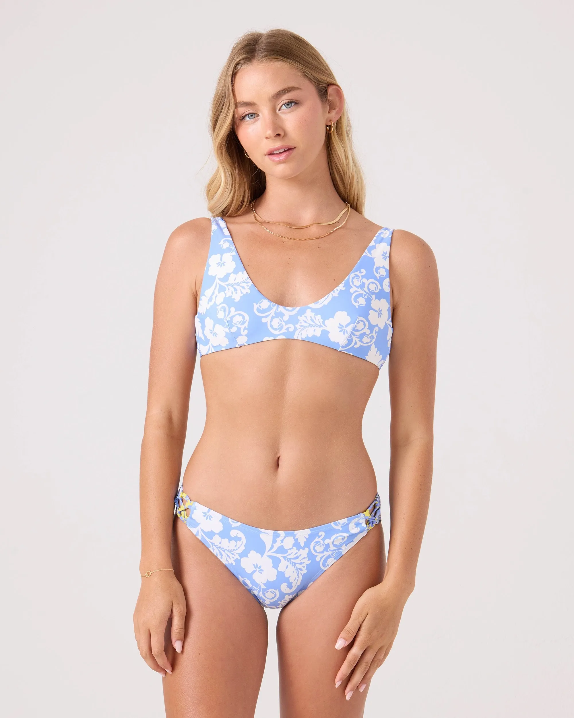 Golden Glow Reversible Scoop Bikini Top sold by Roxy