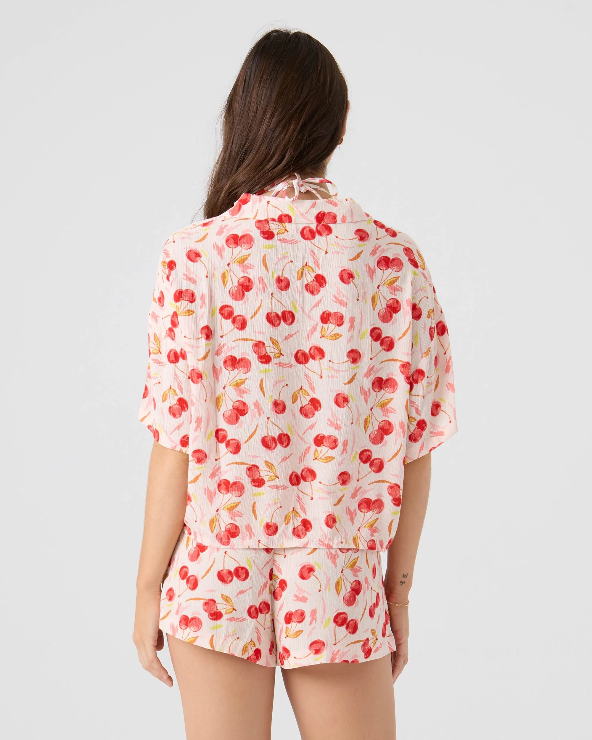 Cherry On Top Crop Button Up Shirt sold by Roxy product image thumbnail 3