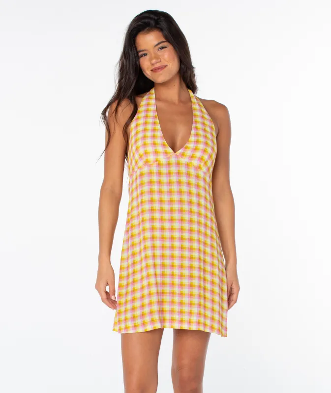 Beach Day Gingham Mini Dress made by Roxy
