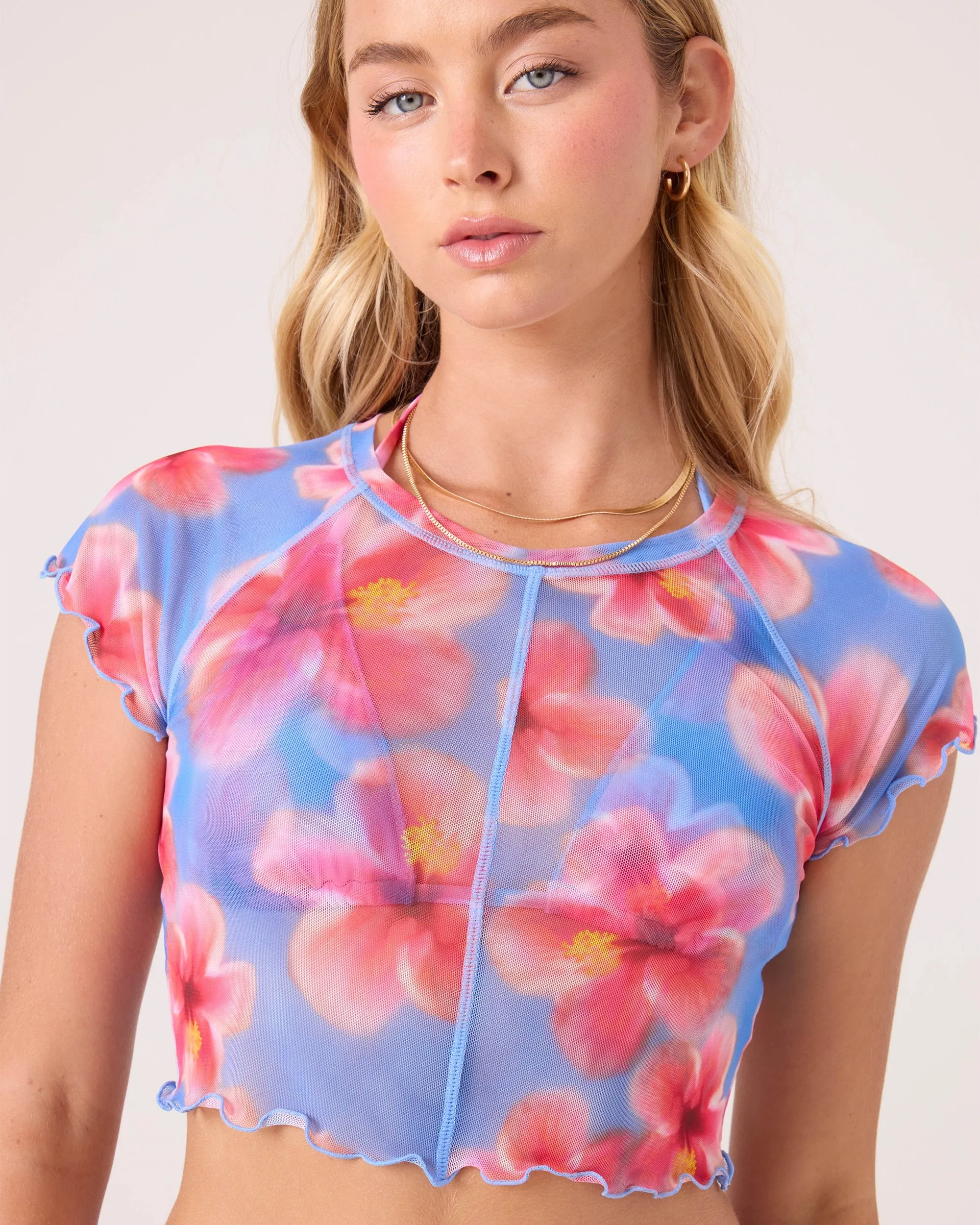 Hibiscus Daze Mesh Crop Top sold by Roxy product image thumbnail 2