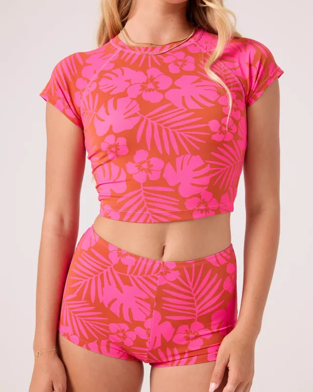 Sun Chasers Crop Rashguard made by Roxy