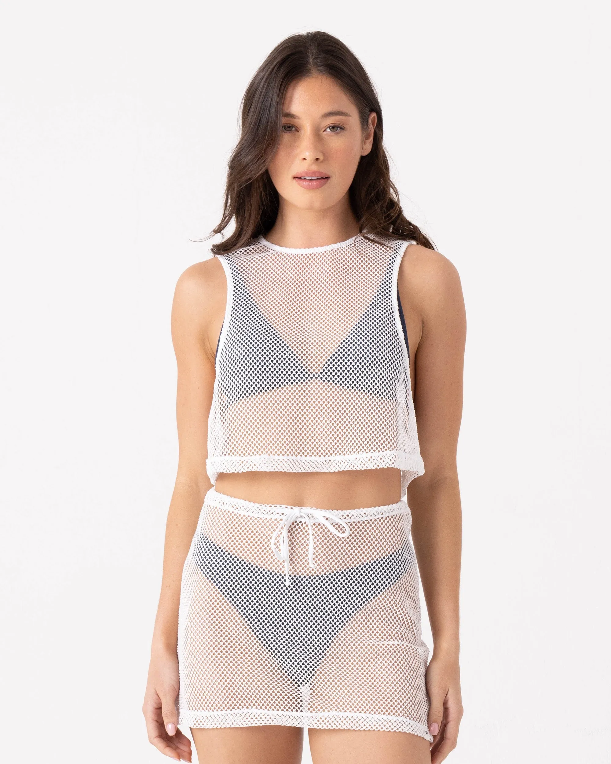 Don't Mesh With Me Crop Top Cover Up sold by Roxy