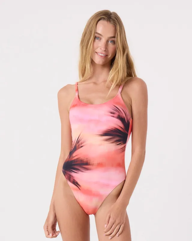 Palm Before The Storm Low Back One Piece Moderate Swimsuit made by Roxy