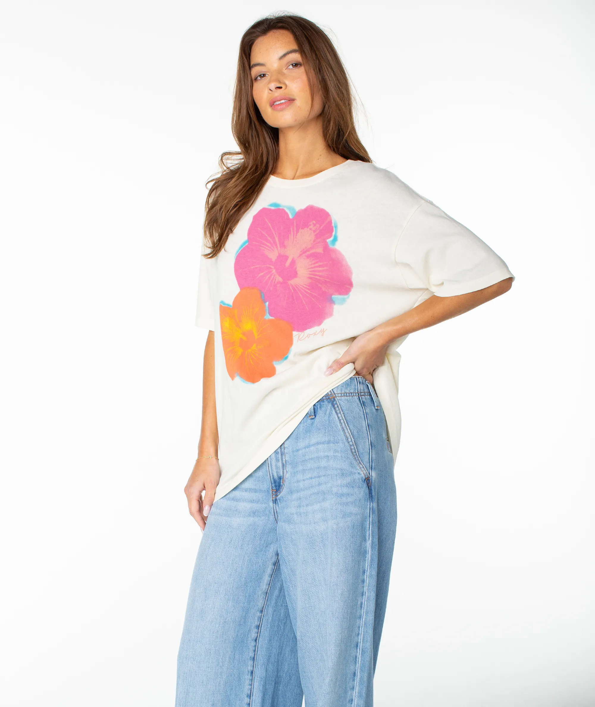 Flower Glow Oversized Tee sold by Roxy product image thumbnail 2