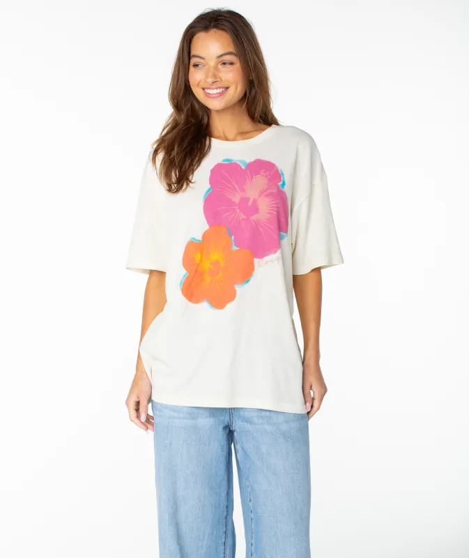 Flower Glow Oversized Tee made by Roxy
