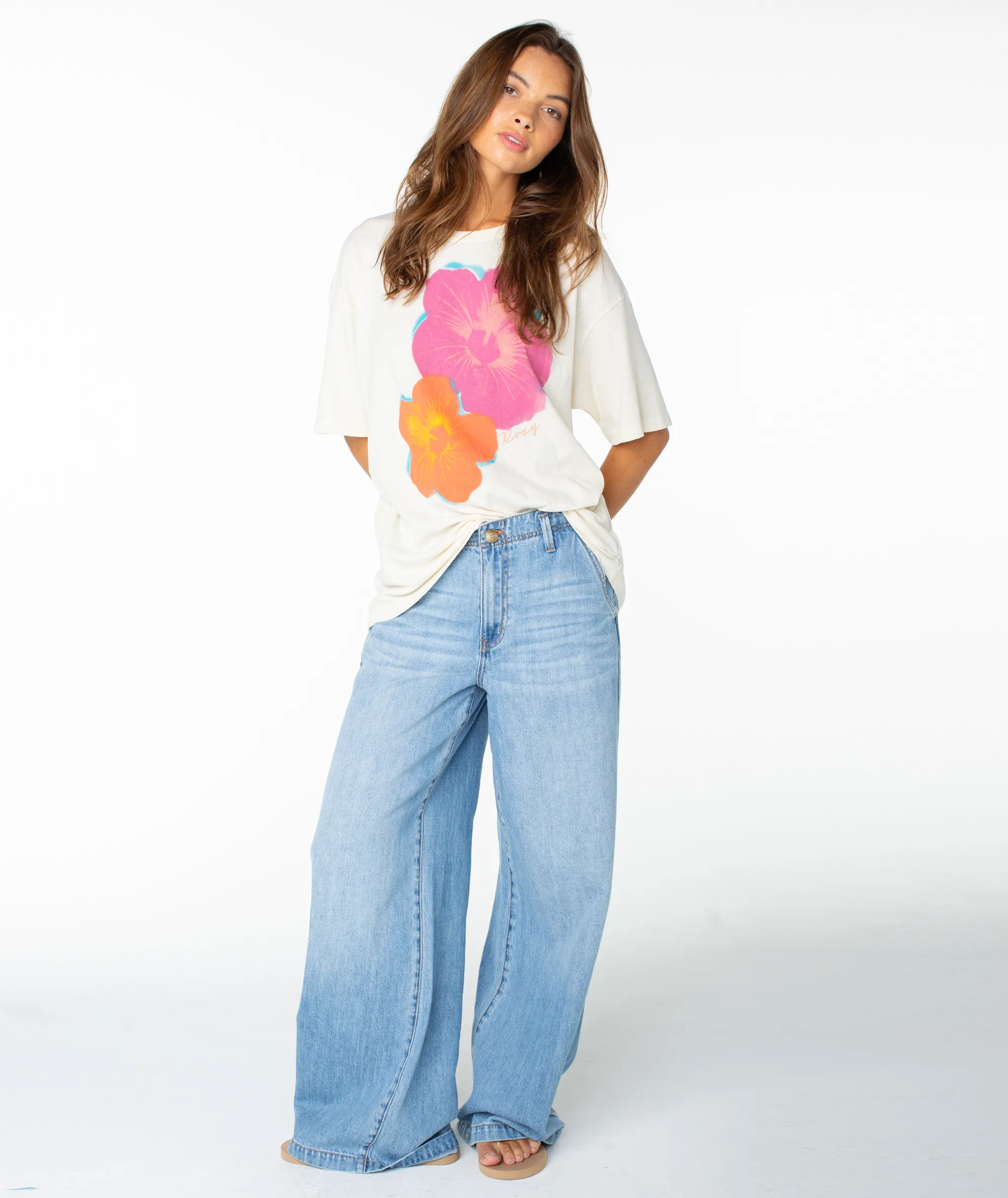 Flower Glow Oversized Tee sold by Roxy product image thumbnail 4