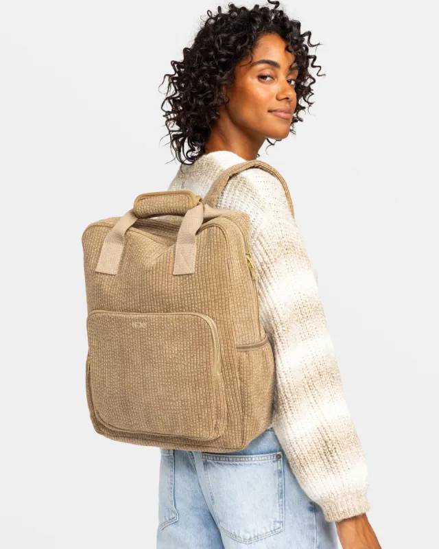 Feeling Good Small Corduroy Backpack - Oil Green sold by Roxy