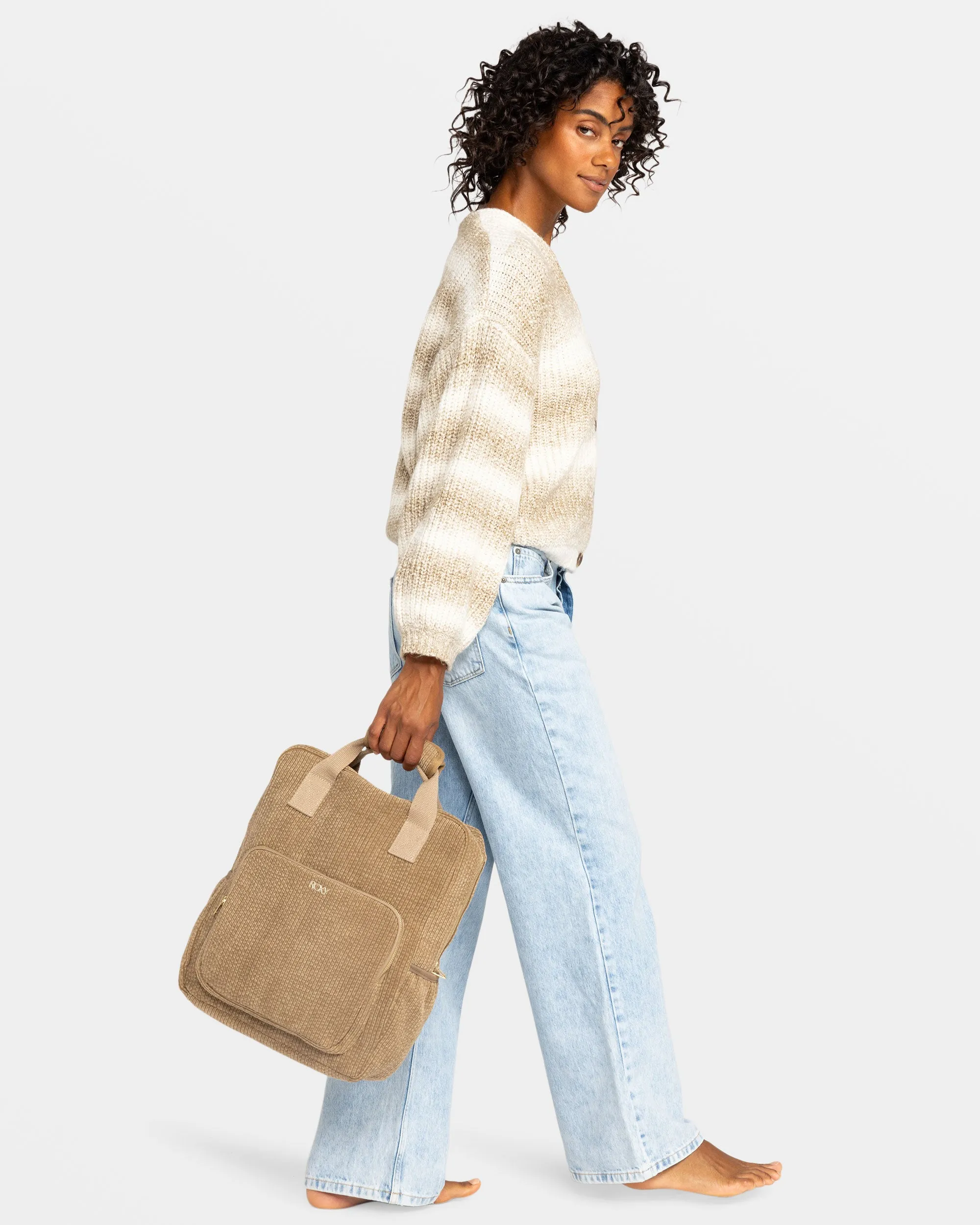 Feeling Good Small Corduroy Backpack - Oil Green sold by Roxy product image thumbnail 2