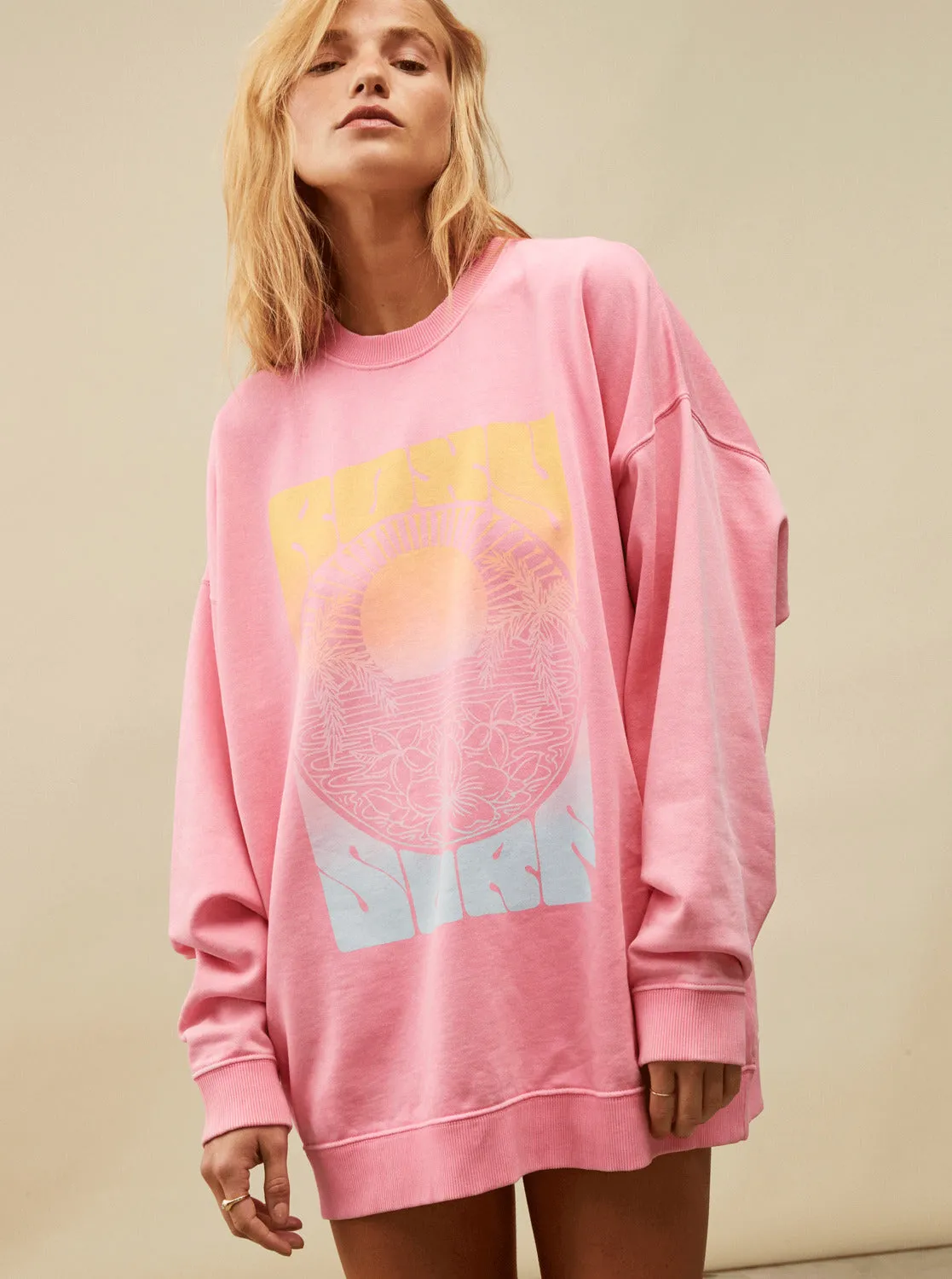 Lineup Oversized Sweatshirt - Sachet Pink sold by Roxy product image thumbnail 4
