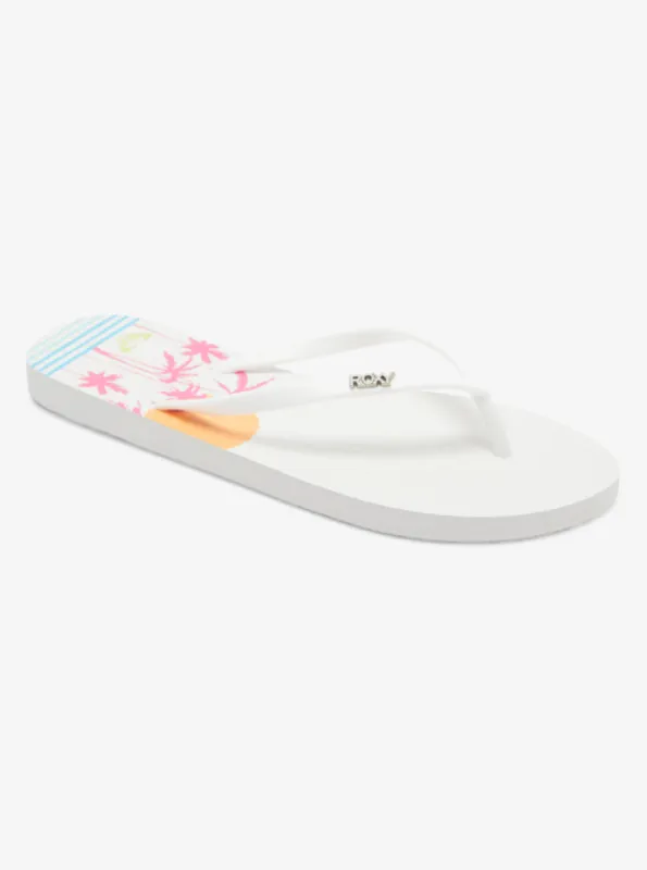 Viva Stamp Flip-Flops - White Hacienda sold by Roxy