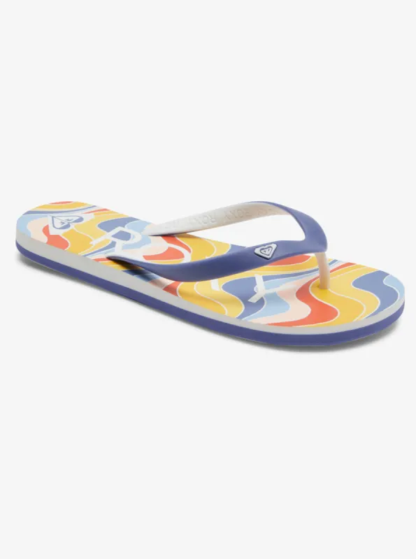 Tahiti Flip-Flops - Shady Blue/Orange sold by Roxy