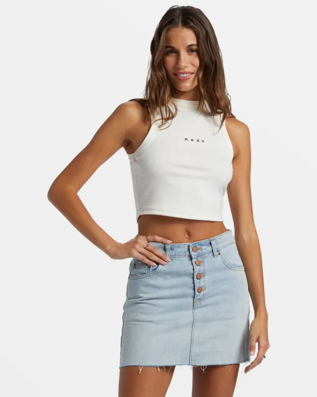 Roxify Fitted Rib Tank Top - Egret sold by Roxy