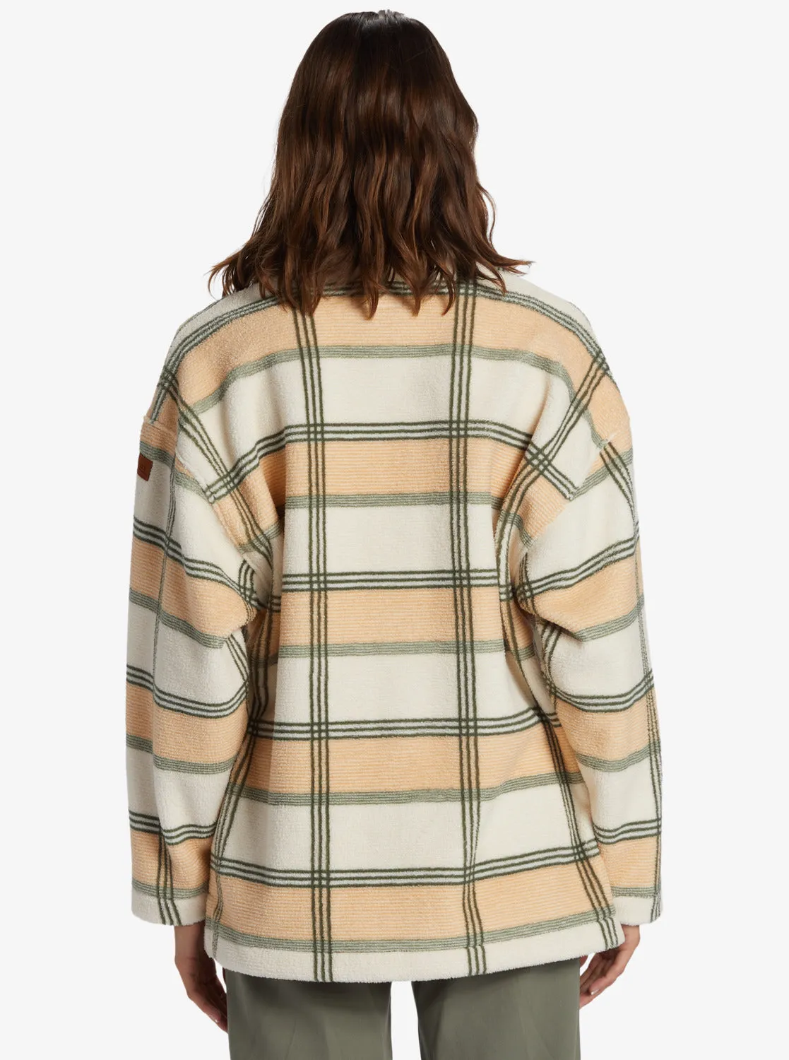 Next Adventure Printed Zip-Up Fleece Shirt - Agave Green Smala Plaid sold by Roxy product image thumbnail 5