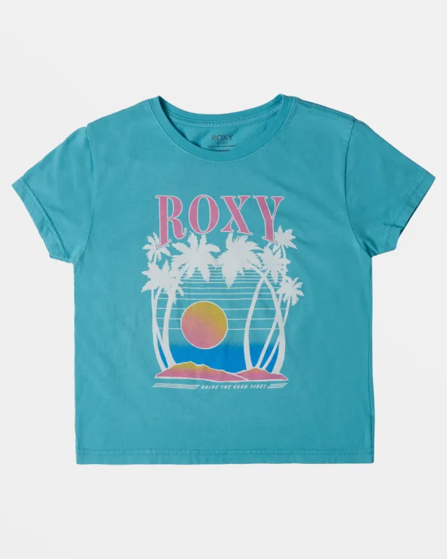 Girls 4-16 Bring The Good Vibes T-Shirt - Maui Blue sold by Roxy