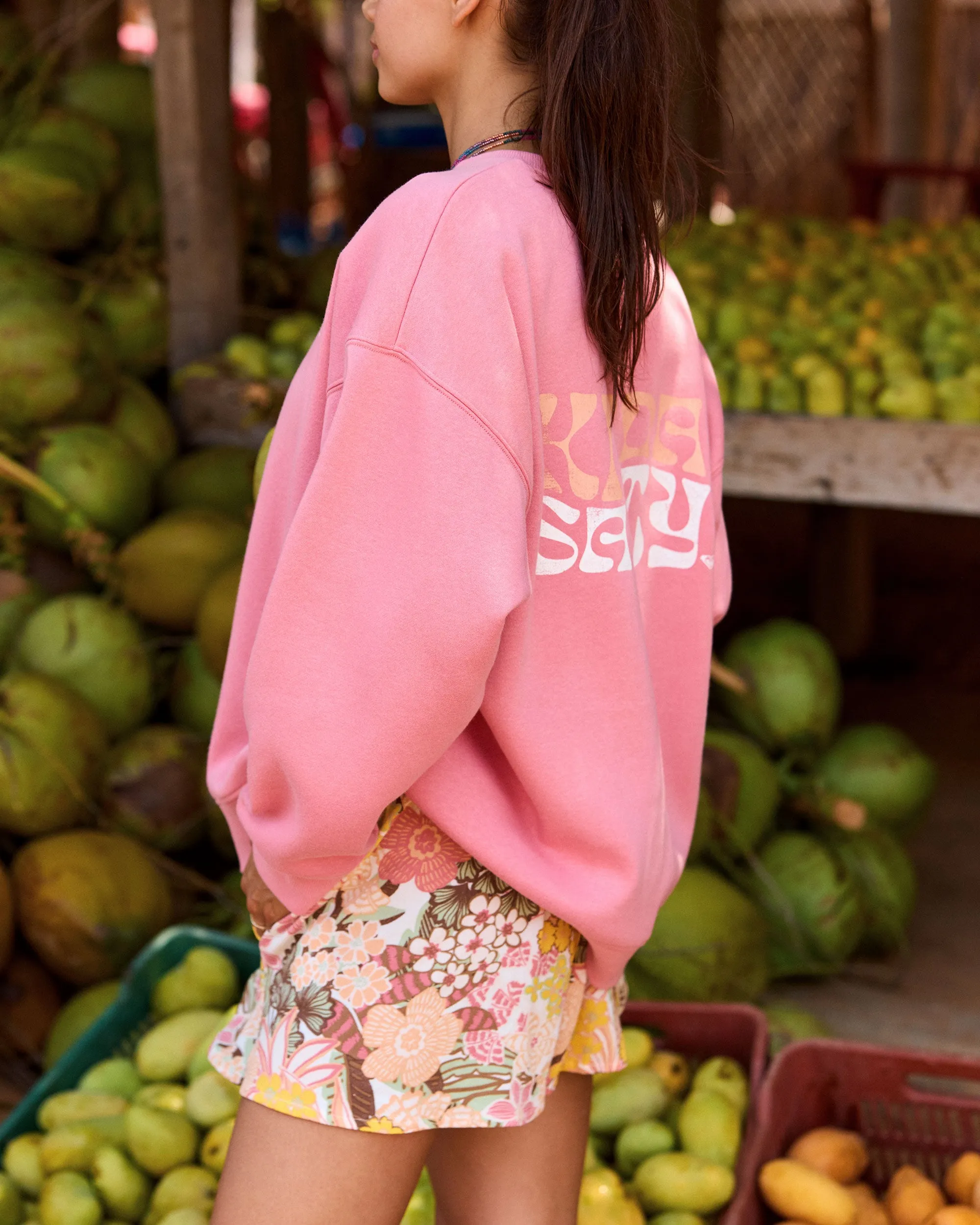 Morning Hike Crew Neck Sweatshirt - Mauve Glow sold by Roxy product image thumbnail 3