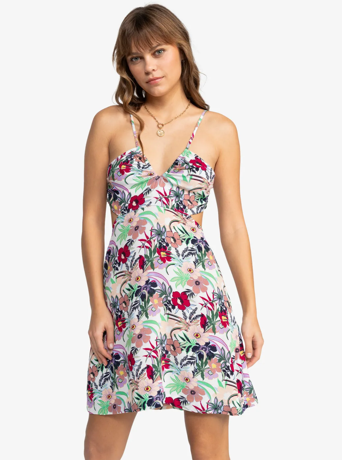 Riviera Nights Tie Back Mini Dress - Ash Rose Wallflower sold by Roxy product image thumbnail 5