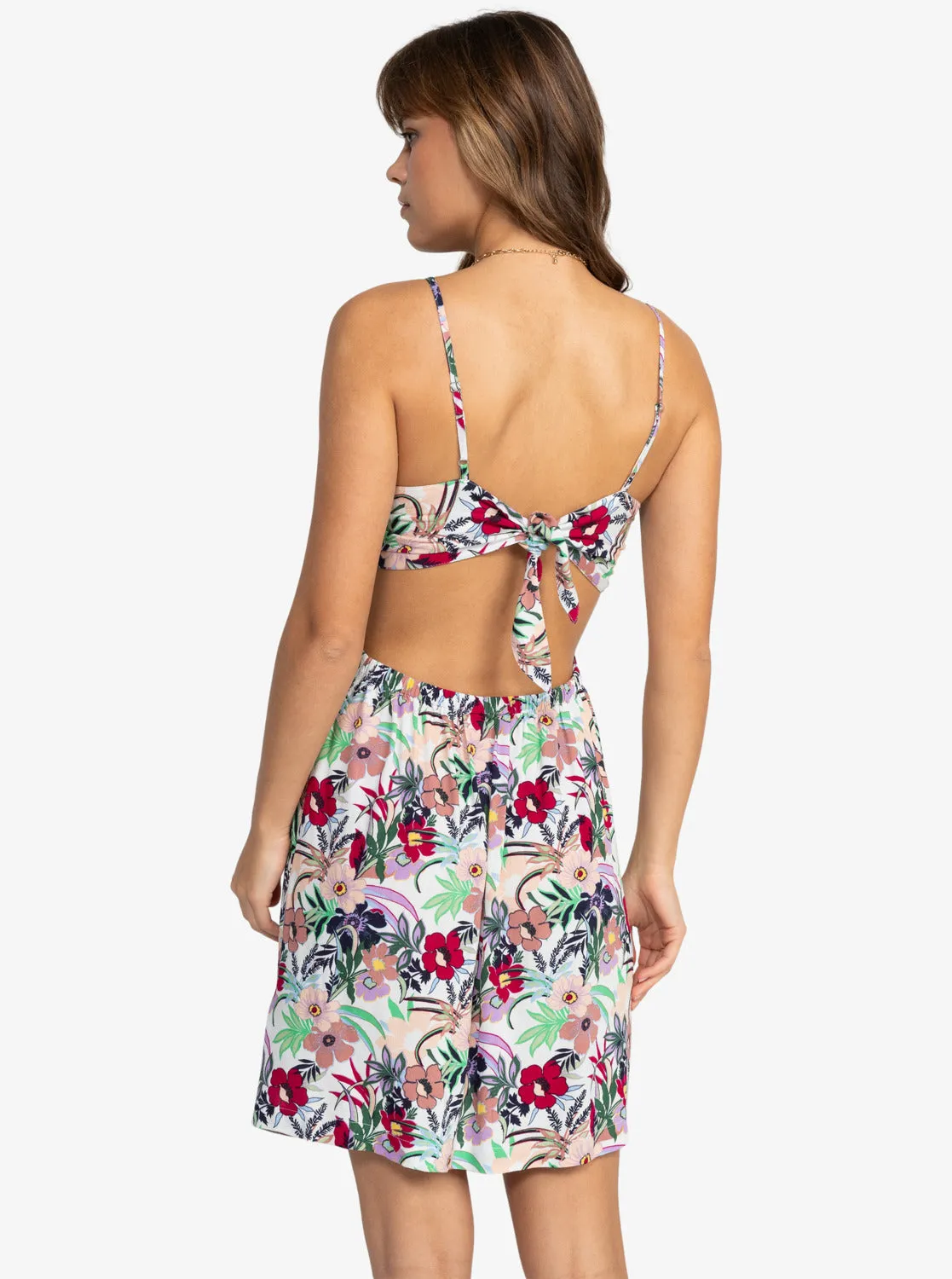 Riviera Nights Tie Back Mini Dress - Ash Rose Wallflower sold by Roxy product image thumbnail 2