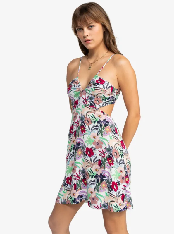 Riviera Nights Tie Back Mini Dress - Ash Rose Wallflower sold by Roxy