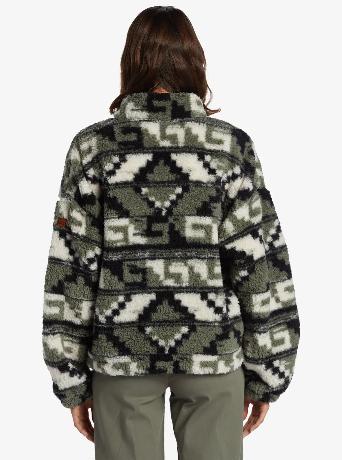 Off The Wave Sherpa Printed Full-Zip Fleece - Agave Green Taos Geo sold by Roxy product image thumbnail 5