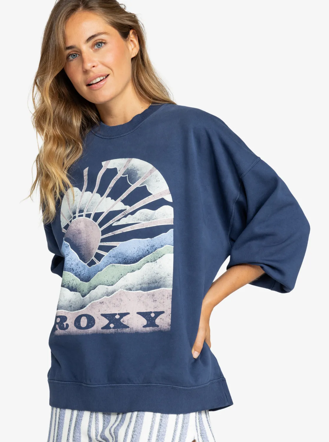 Lineup Oversized Crew Neck Sweatshirt - Naval Academy sold by Roxy product image thumbnail 2