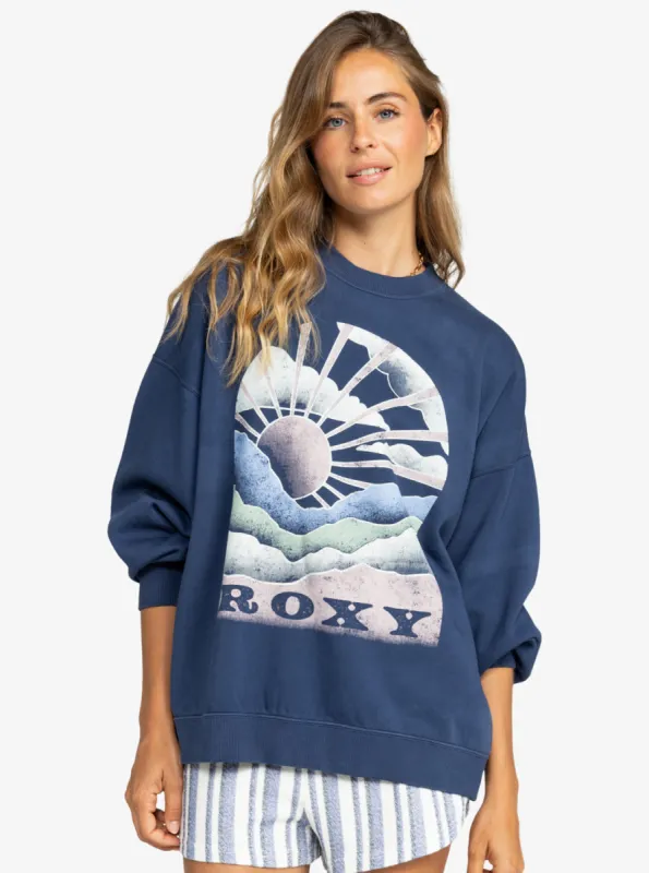 Lineup Oversized Crew Neck Sweatshirt - Naval Academy sold by Roxy